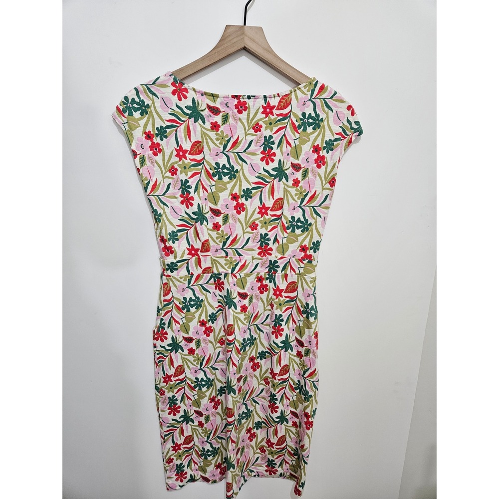 Boden Multi Floral Cotton Jersey Sheath Dress Pockets J0849 Womens 4R - Picture 6 of 6